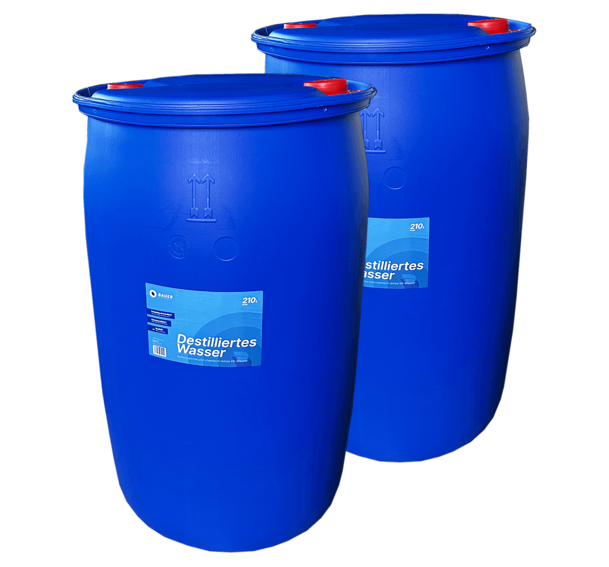 Bauer Blue - Destilliertes / Demineralisiertes Wasser - 210L Kunststoff-Fass - Demineralisiert nach VDE 0510 & DIN57510
