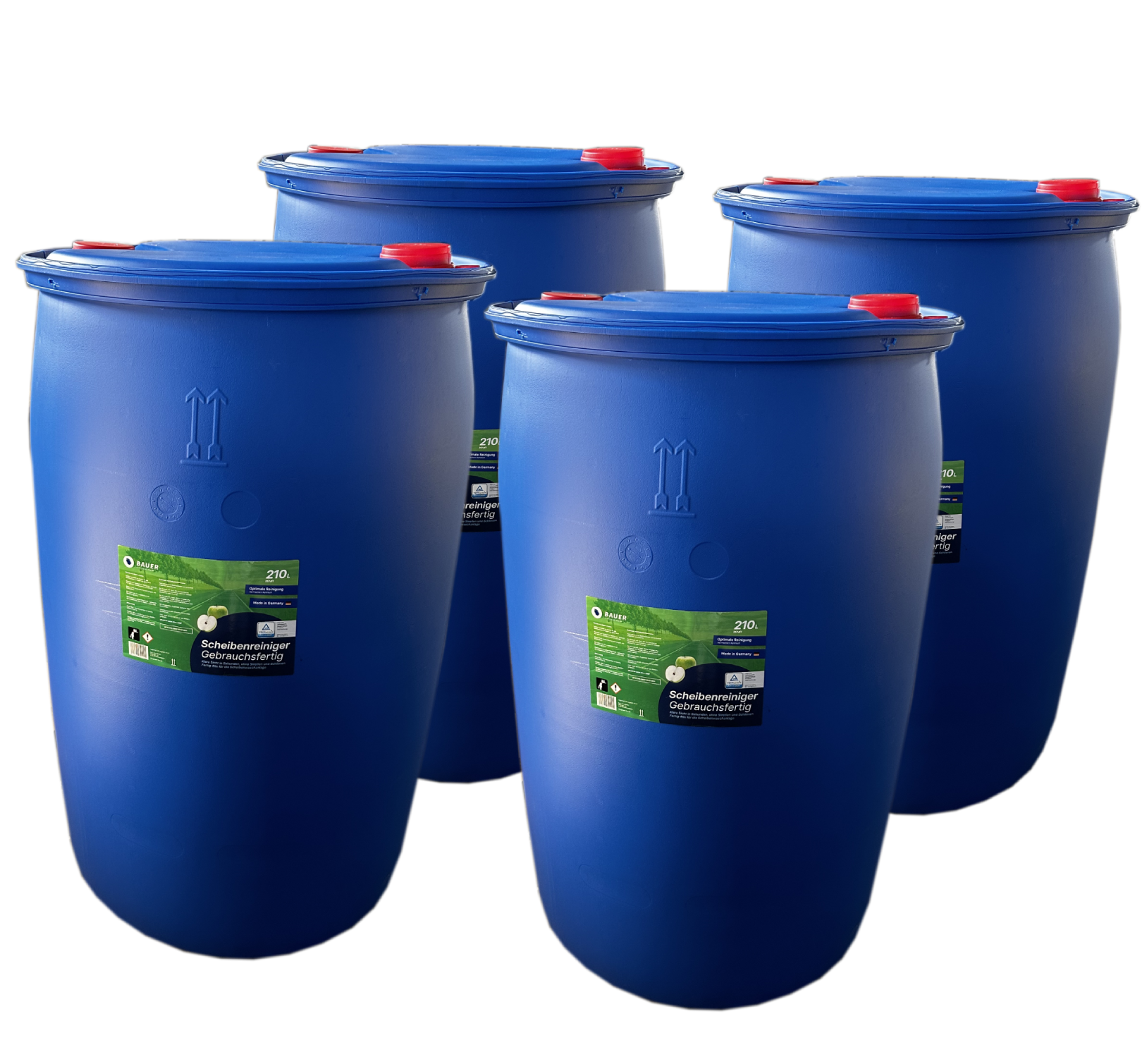 Bauer Blue - Window cleaner 210L plastic barrel ready to use - apple scent 