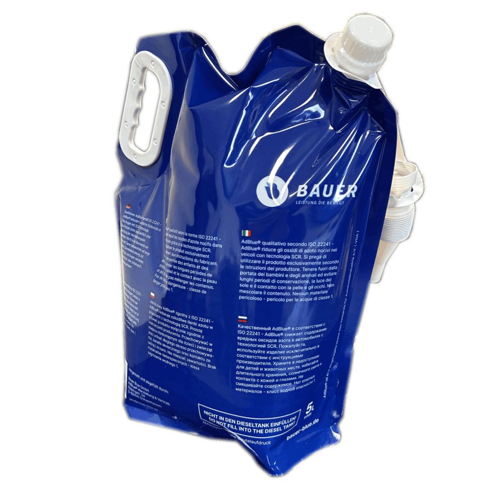 sole nachfüllen handpumpe AdBlue® - Standbeutel mit Flex-Ausgießer - Harnstofflösung gemäß ISO 2 – Bauer Blue
