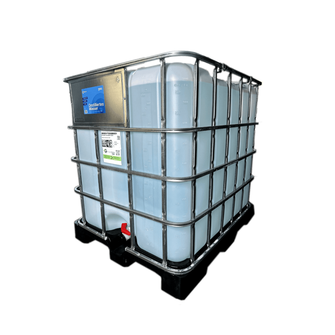 Bauer Blue - Destilliertes / Demineralisiertes Wasser - 1.000L IBC Container - pfandfrei - Demineralisiert nach VDE 0510 & DIN57510