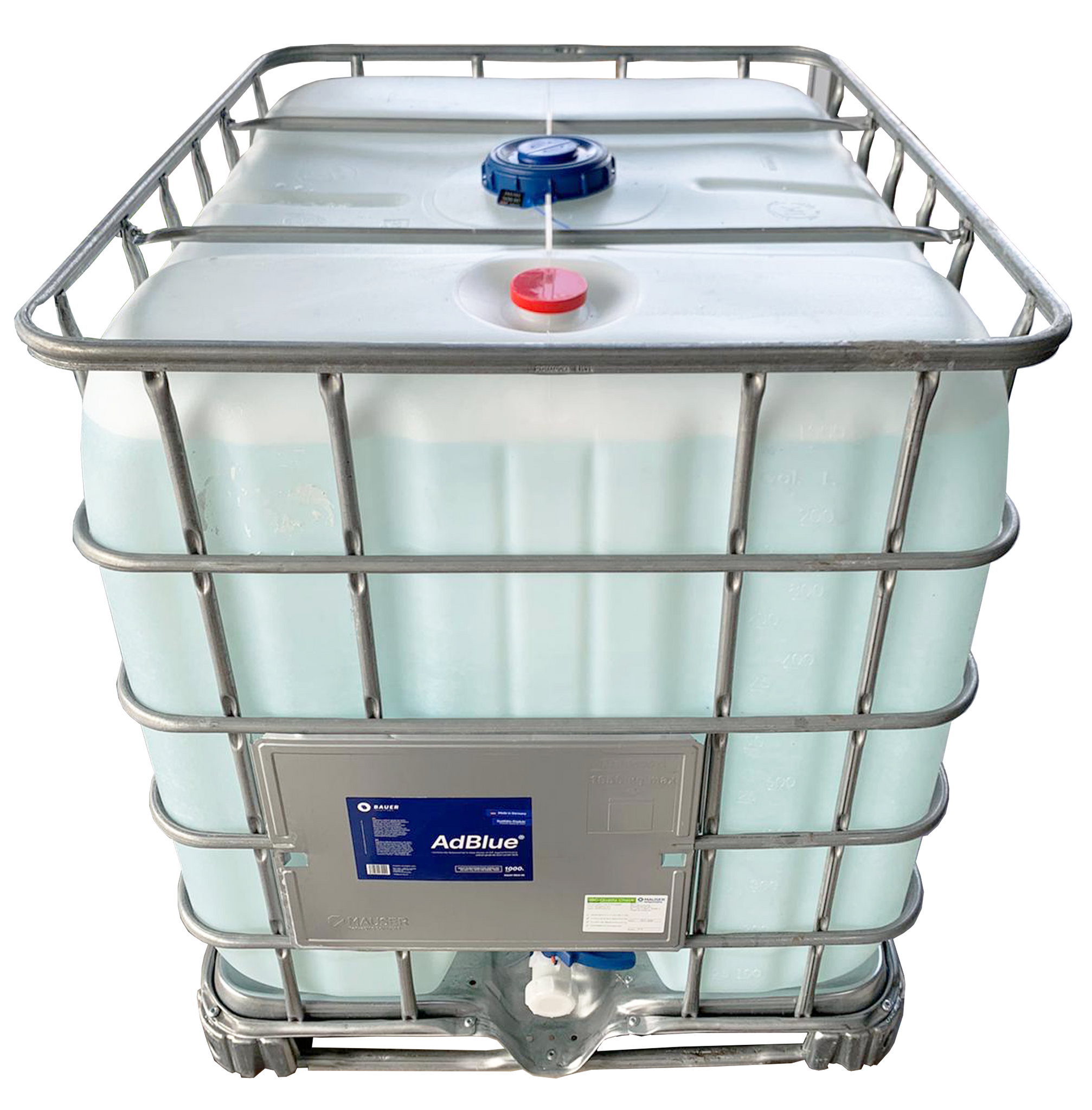 AdBlue®-TANK-SET zur Aufhängung an IBC-Containern mit selbstansaugender  230V-Pumpe, Saug- & Druckschlauch, AdBlue-Zapf-Pistole, Zubehör